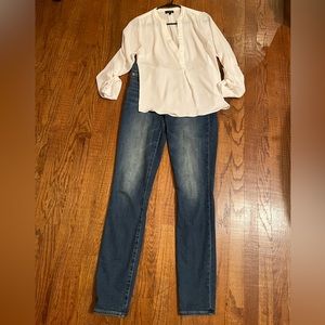 Complete Outfit! Gap True Skinny Midrise Jeans and Limited Blouse
